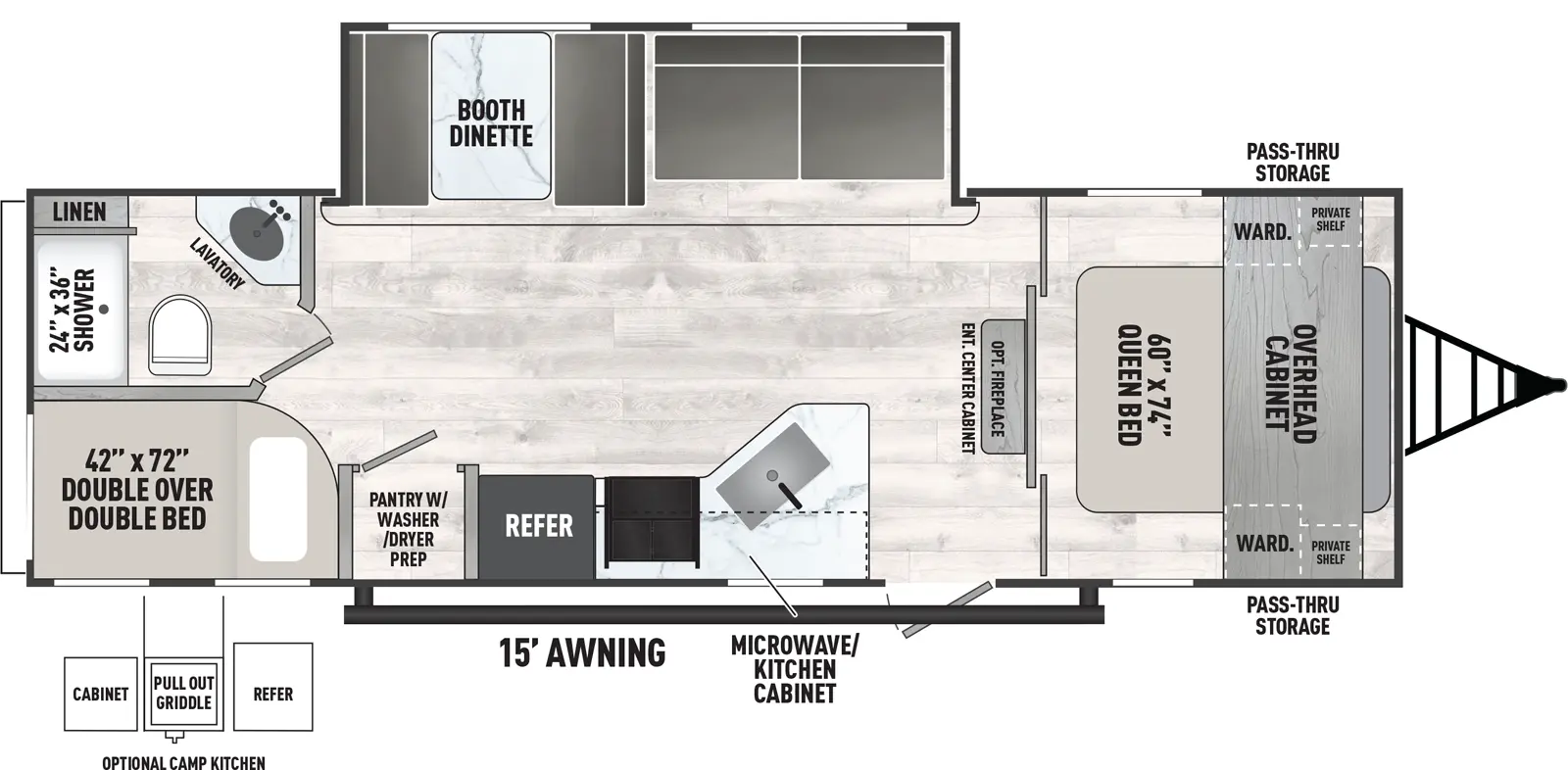 Clipper Travel Trailers 262DBS Floorplan